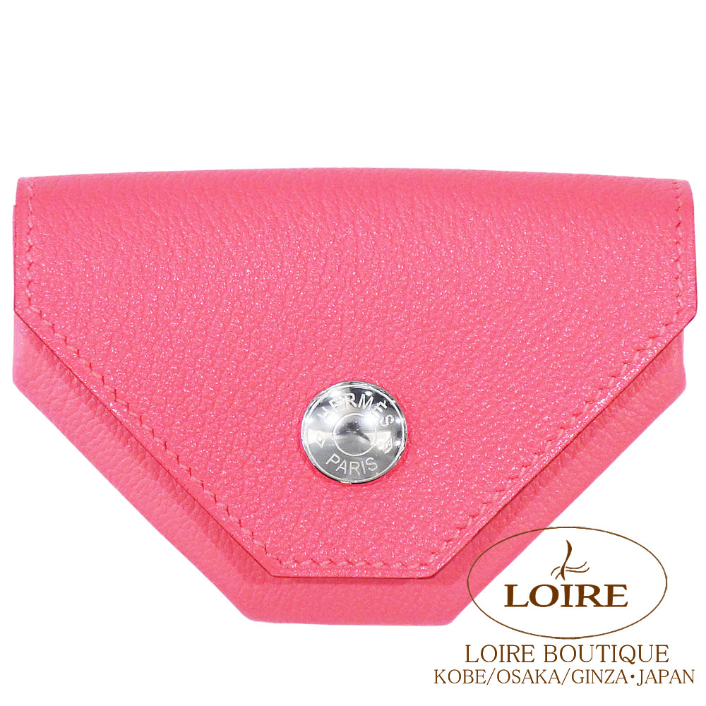 エルメス<br>ル・ヴァンキャトル コインケース<br>ローズリップスティック<br>シェーブル<br>シルバー金具