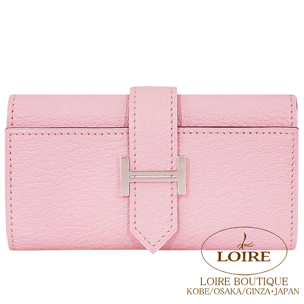 エルメス<br>ベアン キーケース 4連<br>ローズサクラ<br>シェーブル<br>シルバー金具