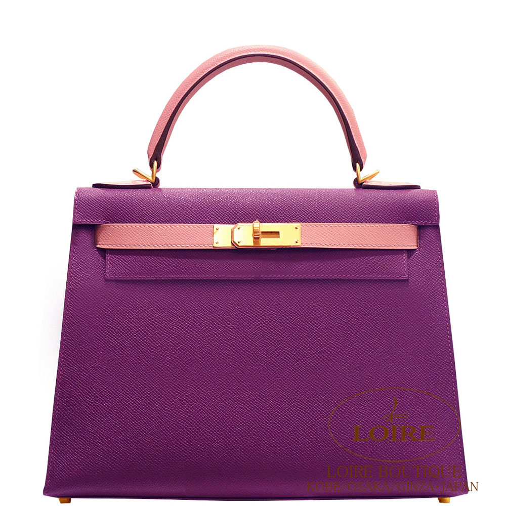 エルメス<br>ケリー 28cm 外縫い<br>パーソナル<br>アネモネ×ローズコンフェッティ<br>エプソン<br>マットゴールド金具