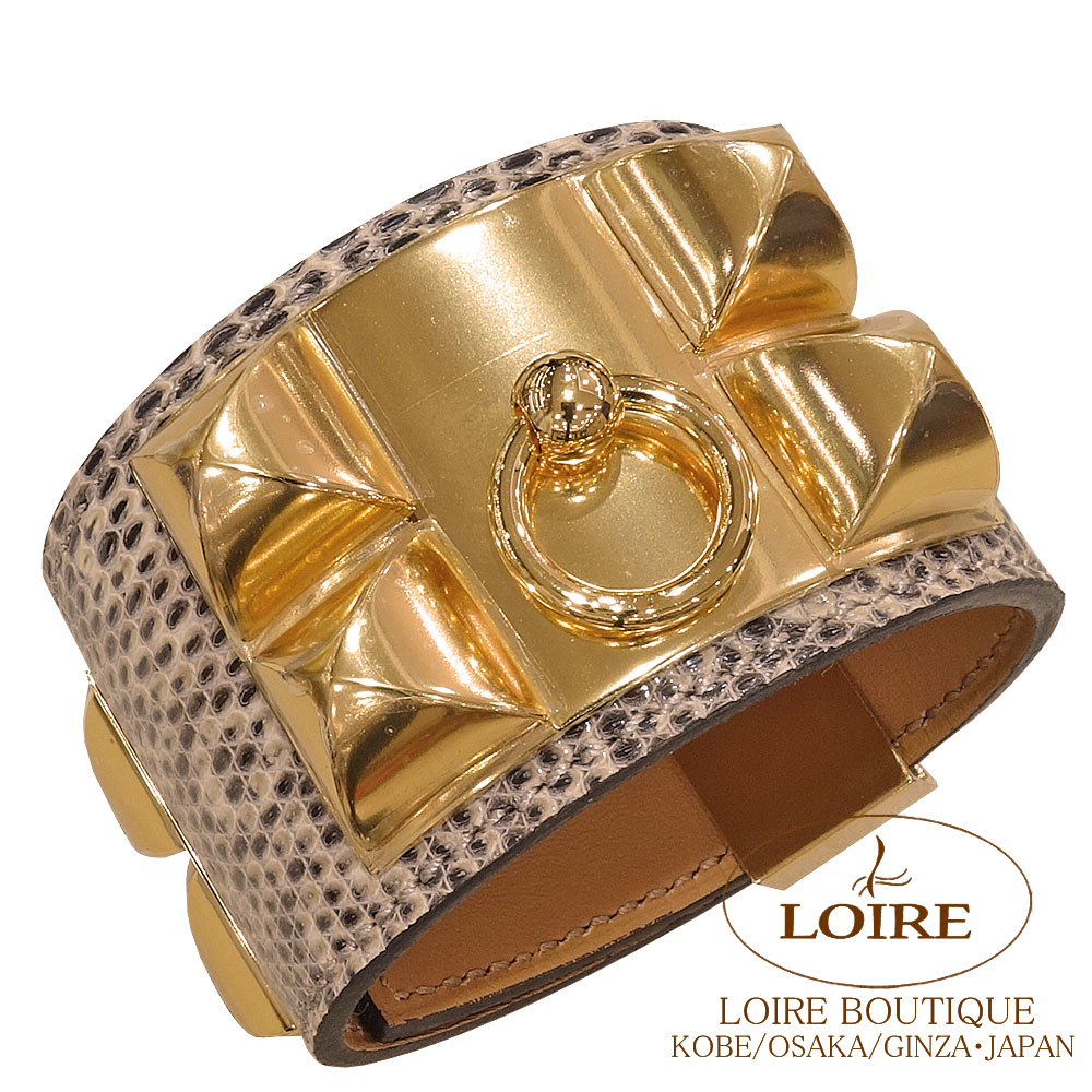 エルメス<br>コリエ･ド･シアン ブレスレット<br>S<br>オンブレ<br>リザードナチュラ<br>ゴールド金具