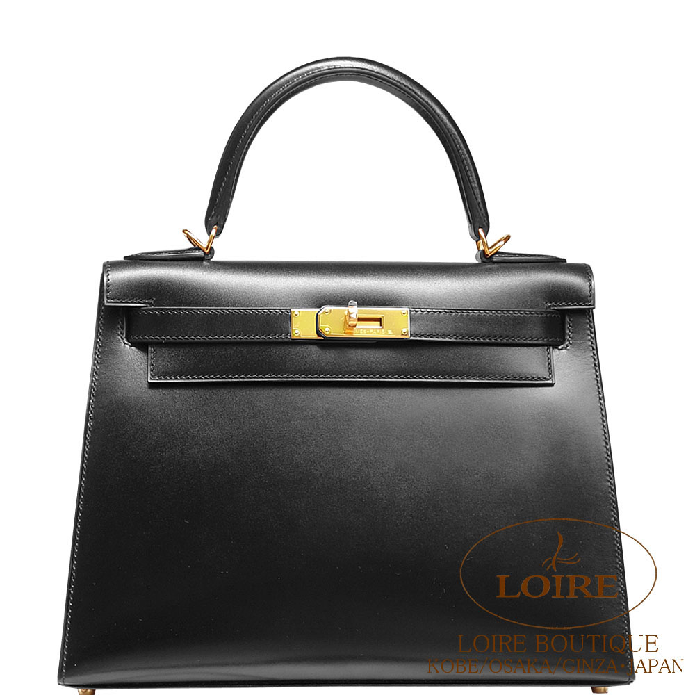 エルメス<br>ケリー 28cm 外縫い<br>クロ<br>ボックスカーフ<br>ゴールド金具