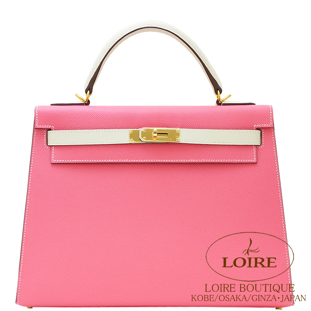 エルメス<br>ケリー 32cm 外縫い<br>パーソナル<br>ローズアザレ×クレ<br>エプソン<br>ゴールド金具