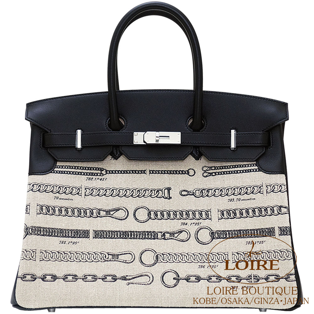 エルメス<br>バーキン 35cm<br> デシェネ<br>シロ×クロ<br>スイフト×トワルドゥキャンプ<br>シルバー金具