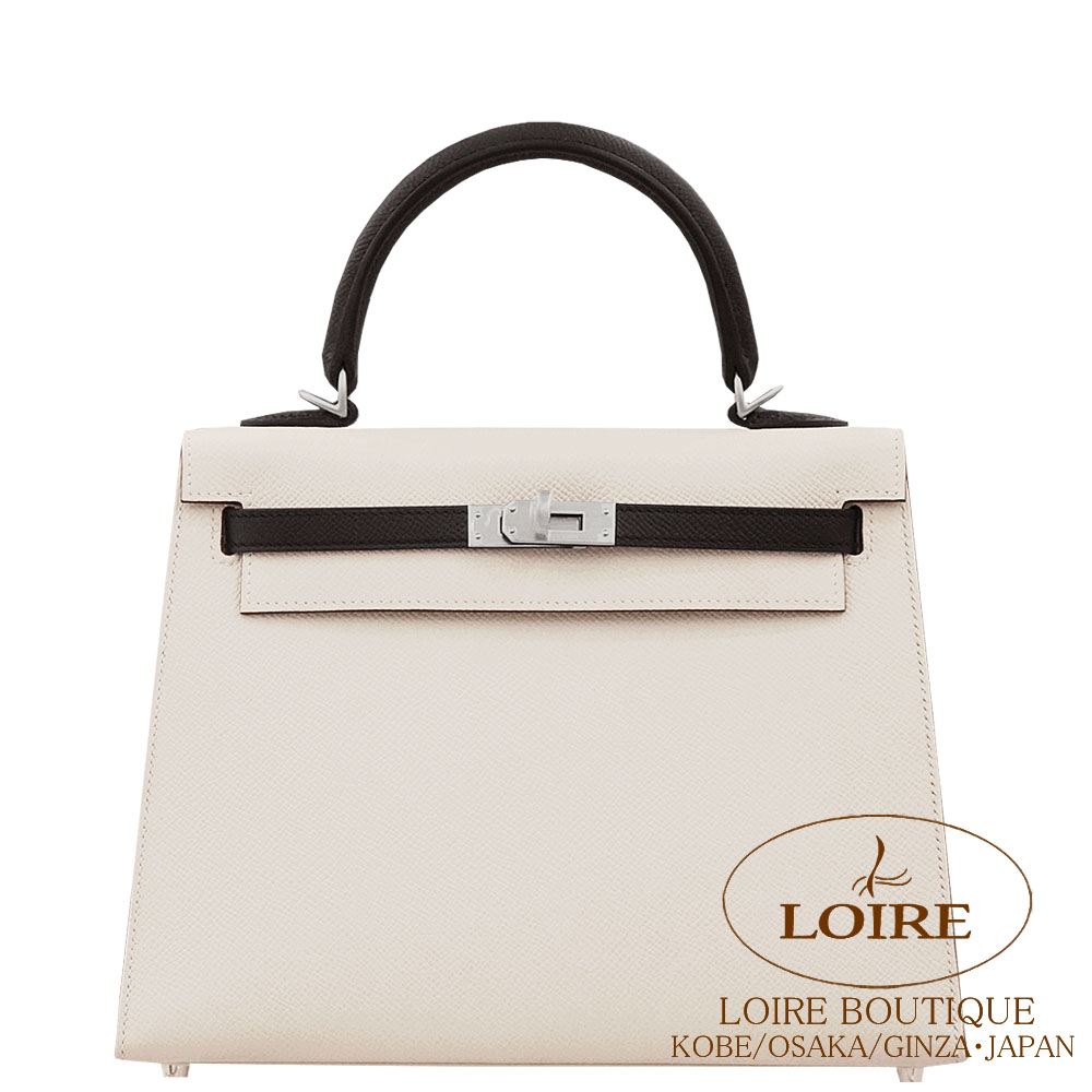 エルメス<br>ケリー 25cm 外縫い<br>パーソナル<br>クレ×クロ<br>エプソン<br>マットシルバー金具