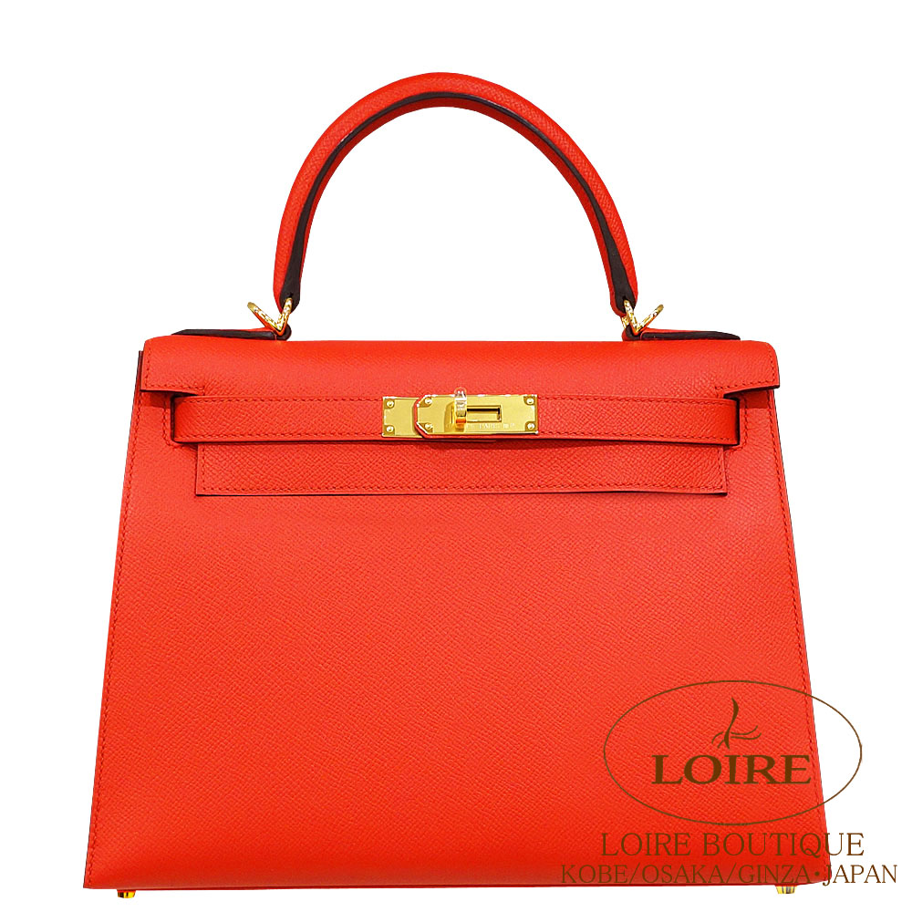 エルメス<br>ケリー 28cm 外縫い<br>ルージュトマト<br>エプソン<br>ゴールド金具