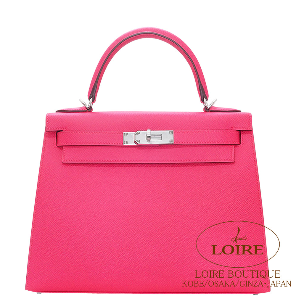 エルメス<br>ケリー 28cm 外縫い<br>ローズエクストレーム<br>エプソン<br>シルバー金具　