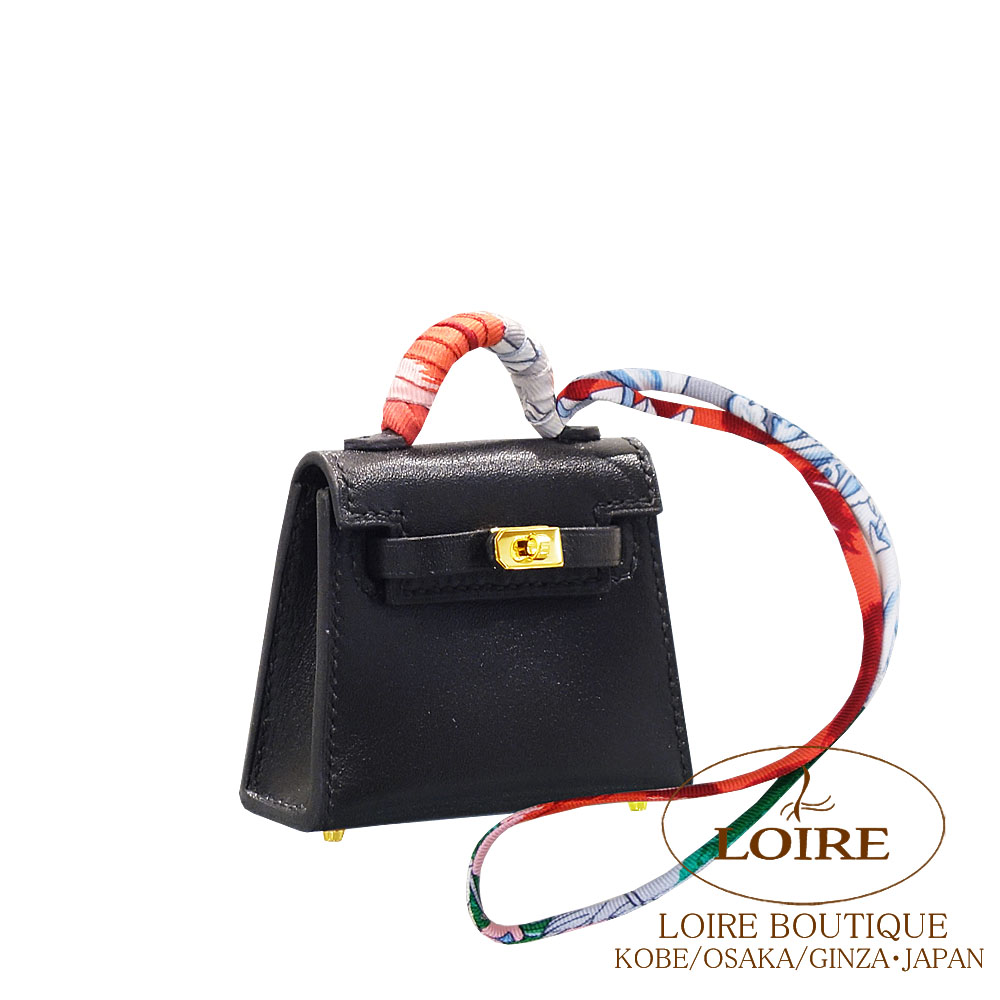 エルメス<br>ケリートゥイリー チャーム<br>クロ<br>タデラクト×シルク<br>ゴールド金具