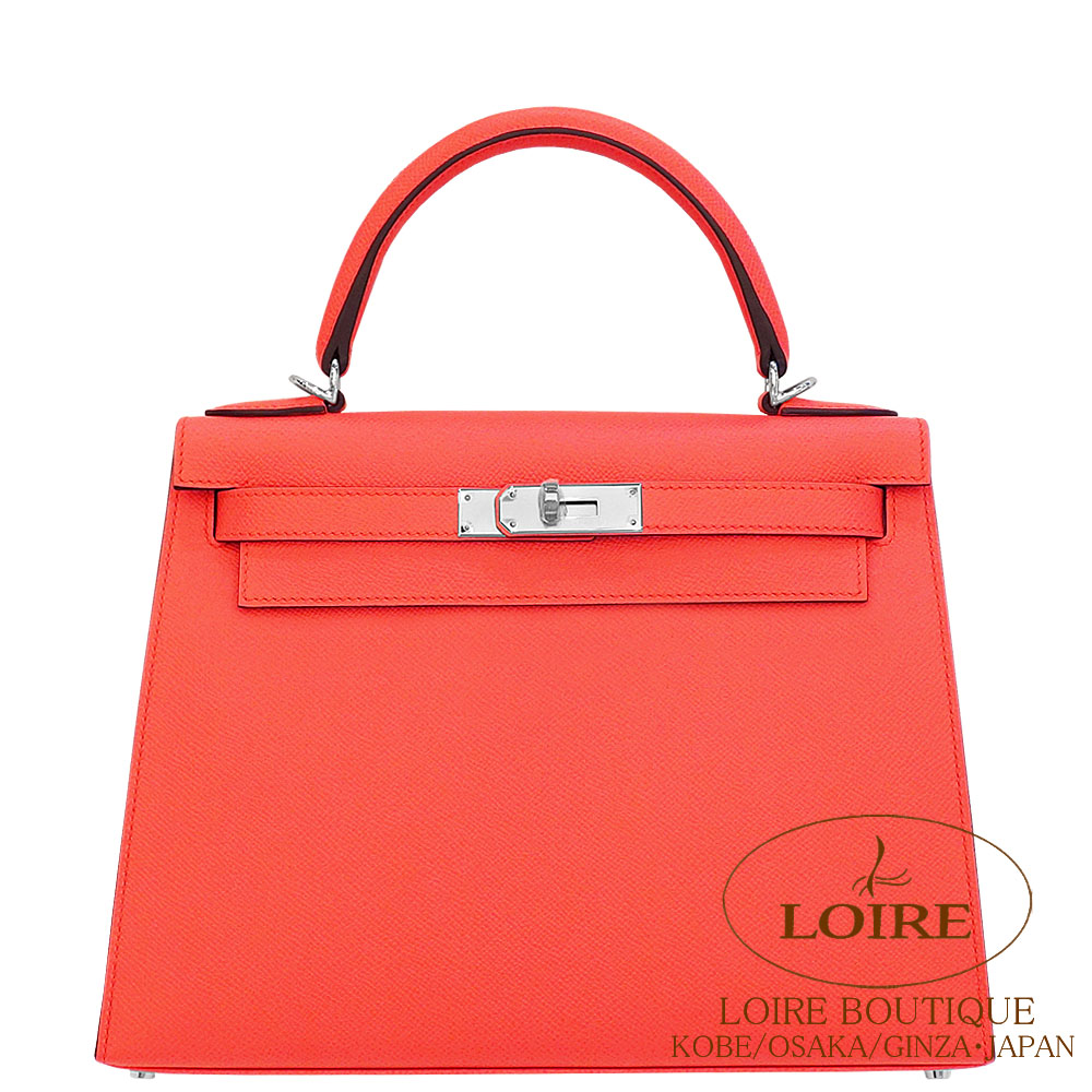 エルメス<br>ケリー 28cm 外縫い<br>ローズテキサス<br>エプソン<br>シルバー金具　
