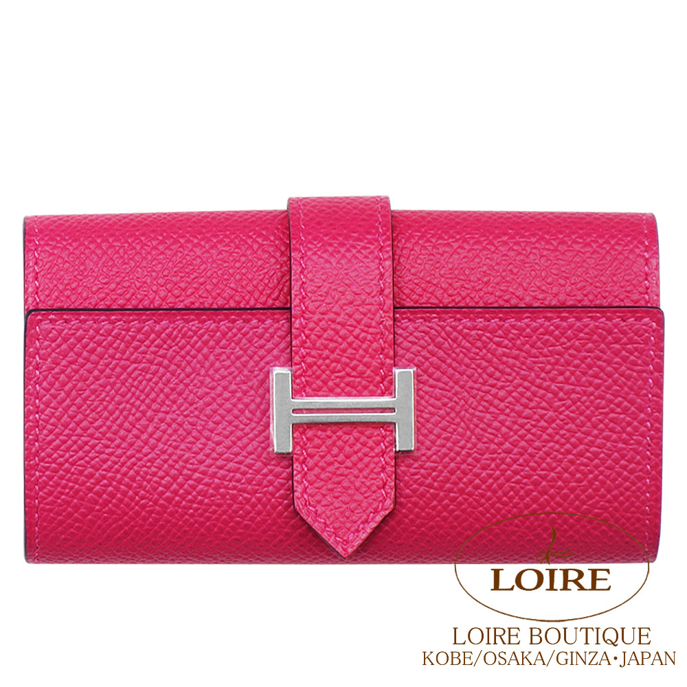 エルメス<br>ベアン キーケース 4連<br>ローズメキシコ<br>エプソン<br>シルバー金具