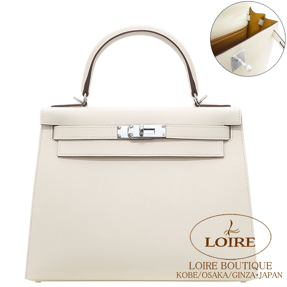 エルメス<br>ケリー 28cm 外縫い<br>ヴェルソ<br>ナタ×セサミ<br>エプソン<br>シルバー金具　
