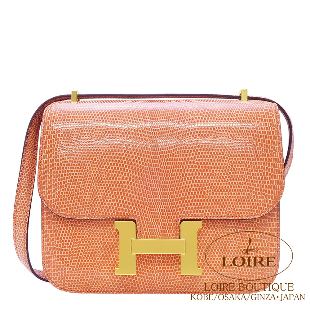 エルメス<br>コンスタンス ミニ<br>ロージー<br>リザード<br>ゴールド金具