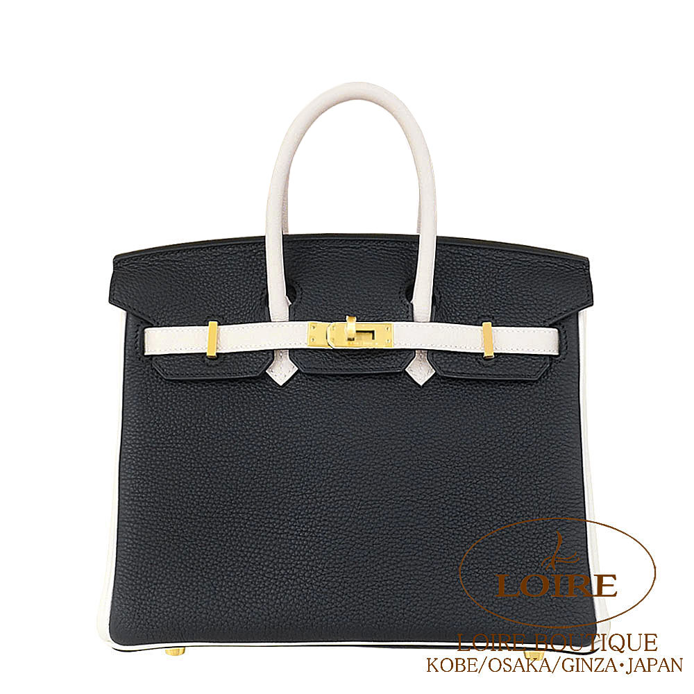 エルメス<br>バーキン 25cm<br>パーソナル<br>クロ×クレ<br>トゴ<br>マットゴールド金具