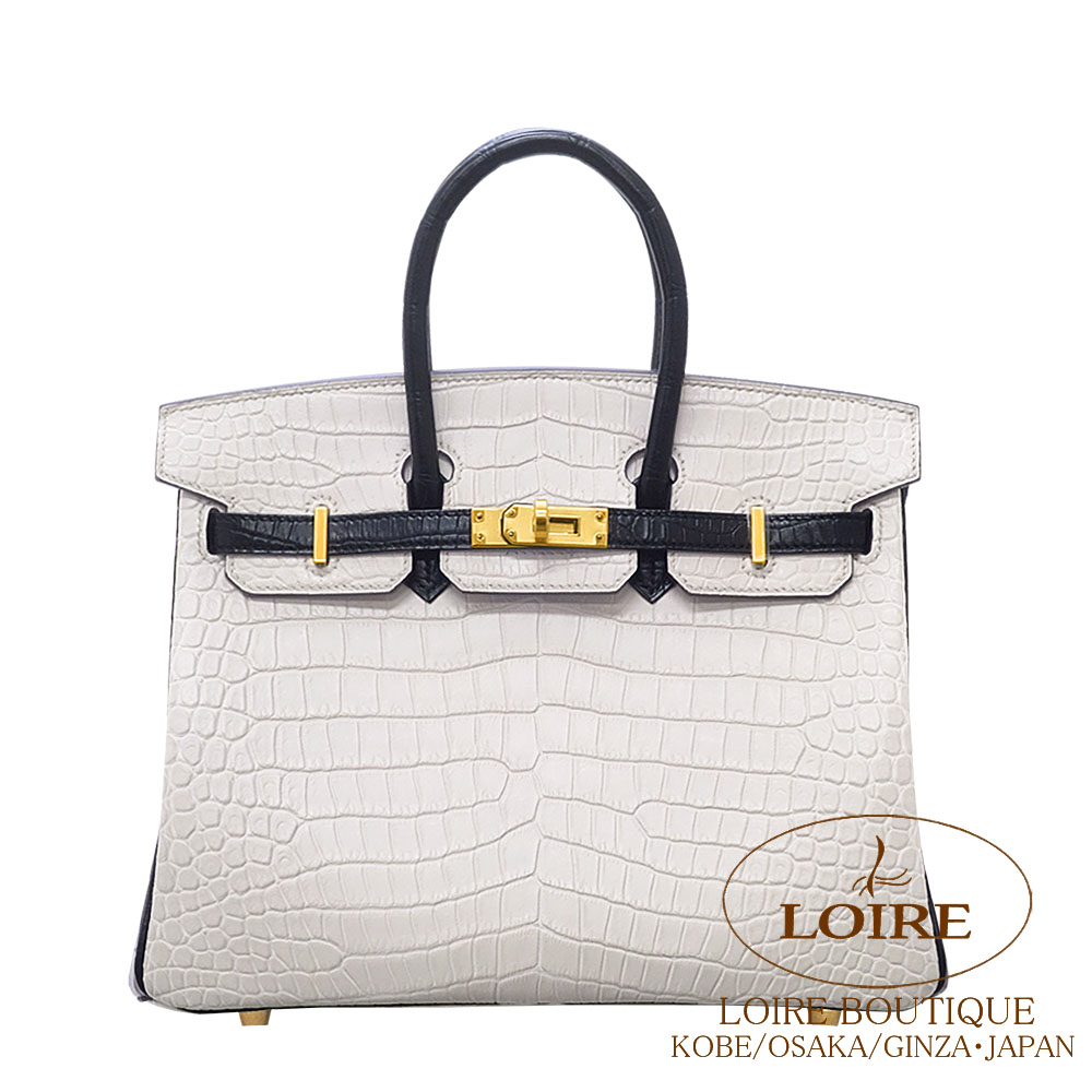 エルメス<br>バーキン 25cm<br>パーソナル<br>ベトン×クロ<br>クロコダイル ポロサスマット<br>ゴールド金具