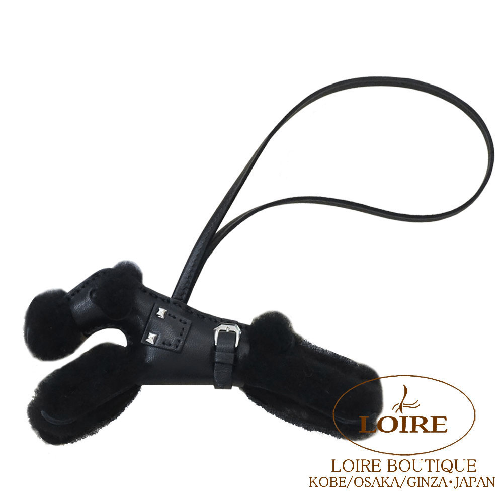 エルメス<br>バディ パンク チャーム<br>クロ<br>アニオン×コットン×ムートン<br>シルバー金具