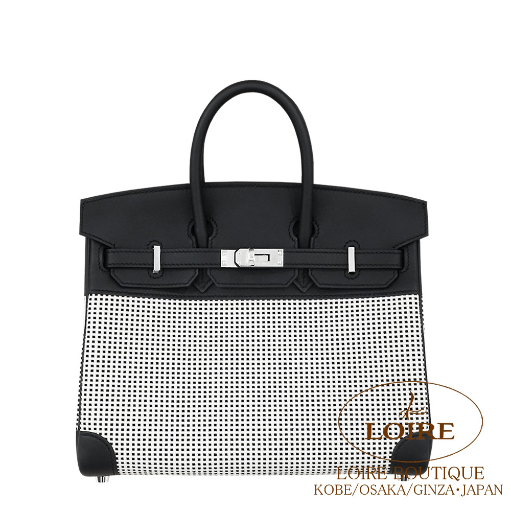 エルメス<br>バーキン 25cm<br>エクリュ×クロ×シロ<br>トワルキャドリーユ×スイフト<br>シルバー金具