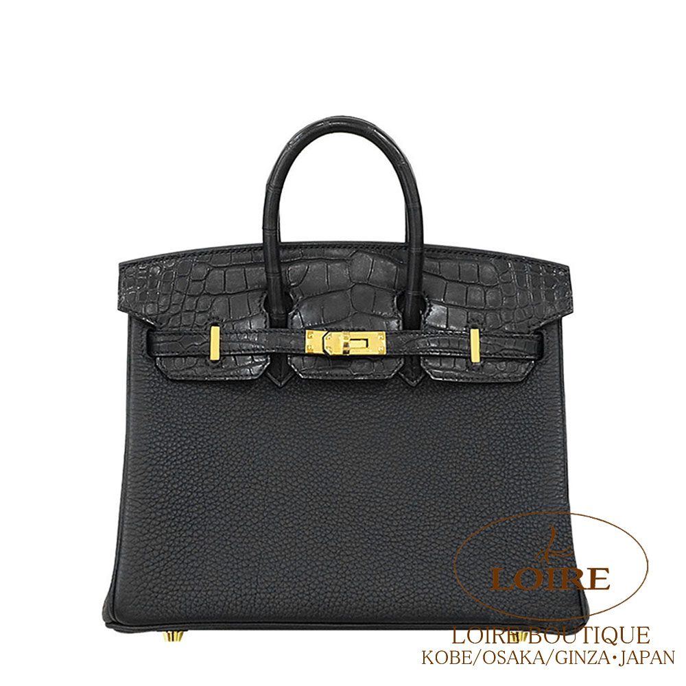 エルメス<br>バーキン 25cm<br>タッチ<br>クロ<br>トゴ×クロコダイル アリゲーターマット<br>ゴールド金具