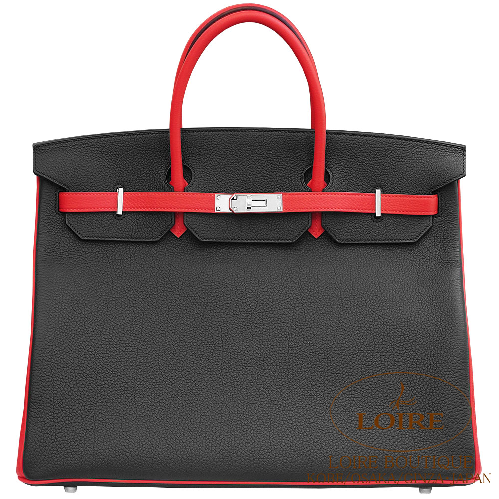 エルメス<br>バーキン 40cm<br>パーソナル<br>クロ×ルージュカザック<br>トゴ<br>シルバー金具