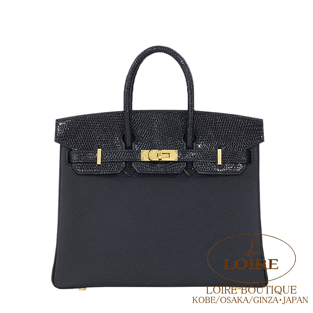 エルメス<br>バーキン 25cm<br>タッチ<br>クロ<br>トゴ×リザード<br>ゴールド金具