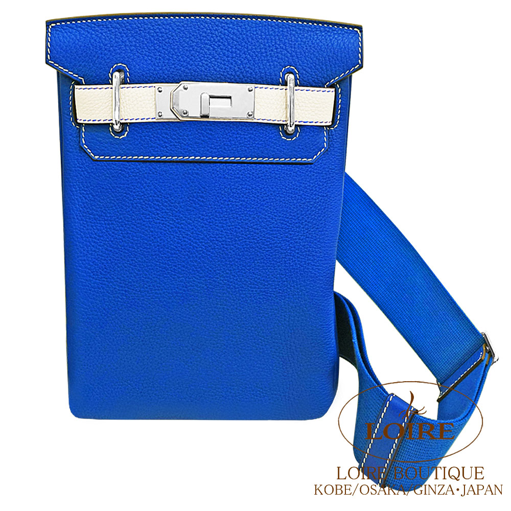 エルメス<br>アッカド PM<br>パーソナル<br>ブルーフランス×ナタ<br>(シロ×ブルーフランスステッチ)<br>トゴ<br>シルバー金具