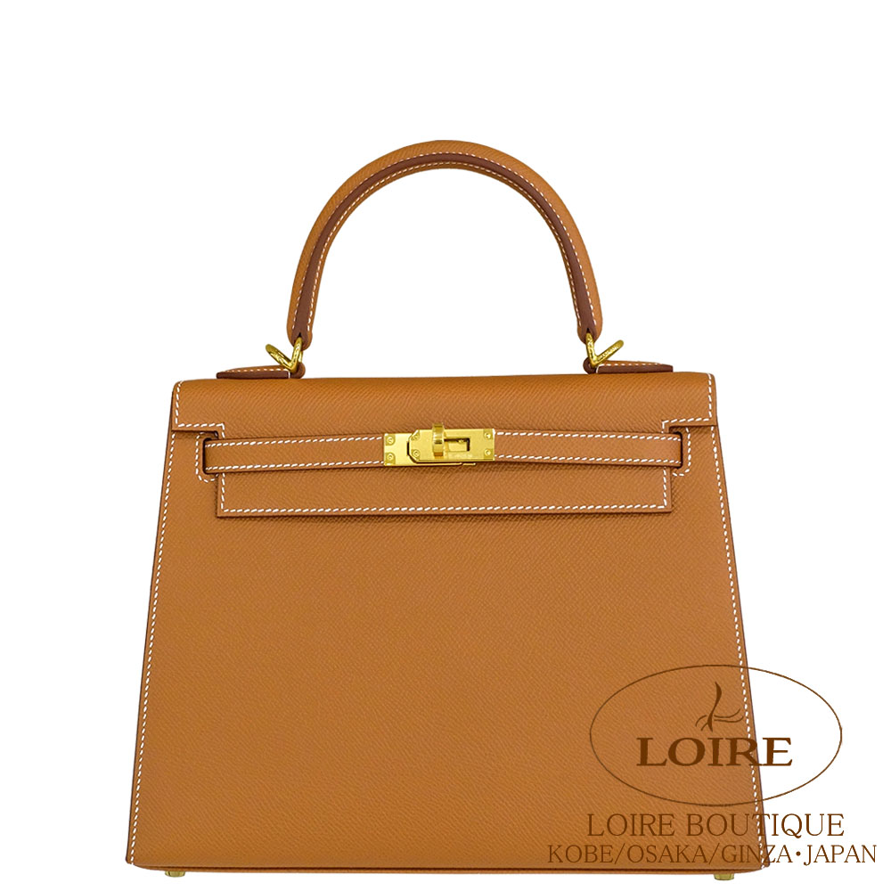 エルメス<br>ケリー 25cm 外縫い<br>ゴールド<br>エプソン<br>ゴールド金具